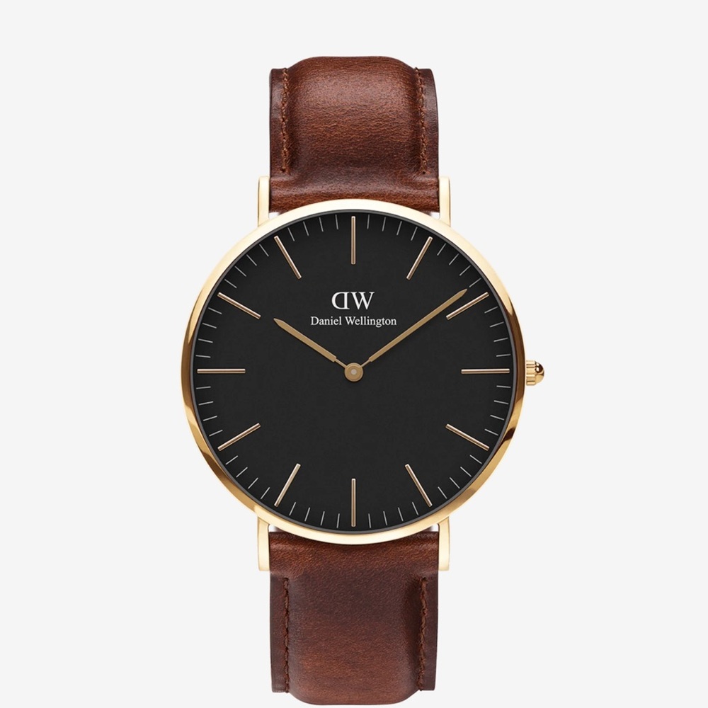 Daniel Wellington Gold and Brown Leather Watch